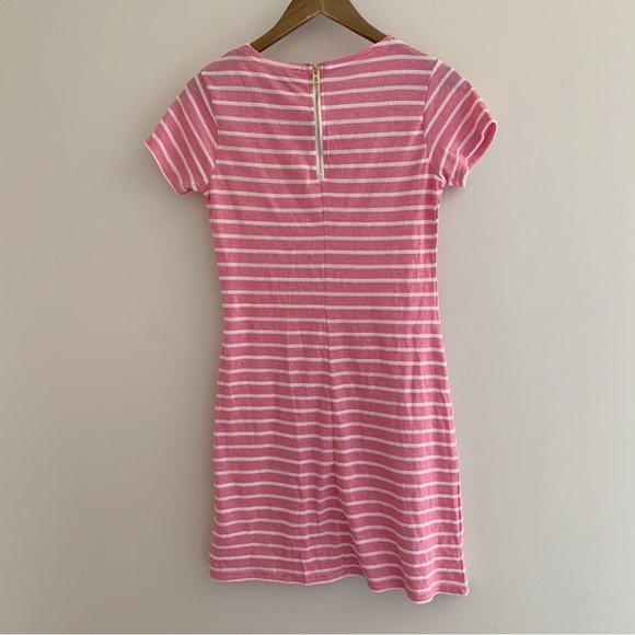 STS Sail to Sable Striped Jetting to Jetties Dress XS Short Sleeve Pink White - Picture 2 of 6